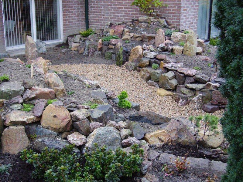 Tuin met stenen